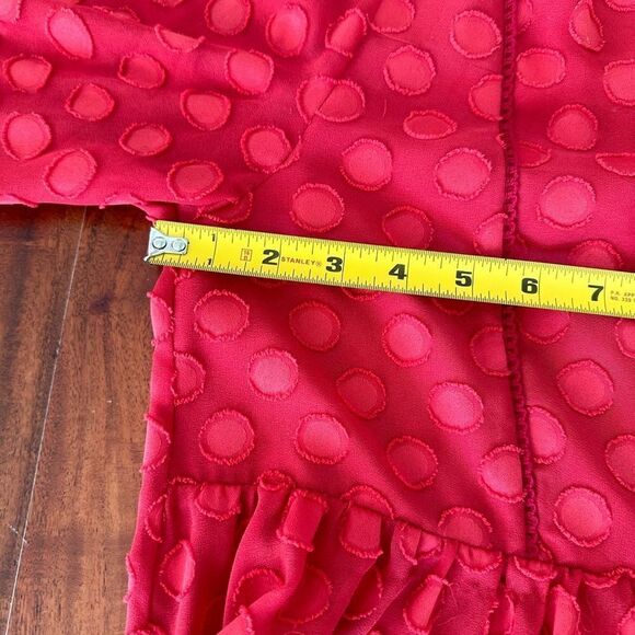 Soft Surroundings Besito Blouse red polka dot bell sleeve sz M - Picture 12 of 15